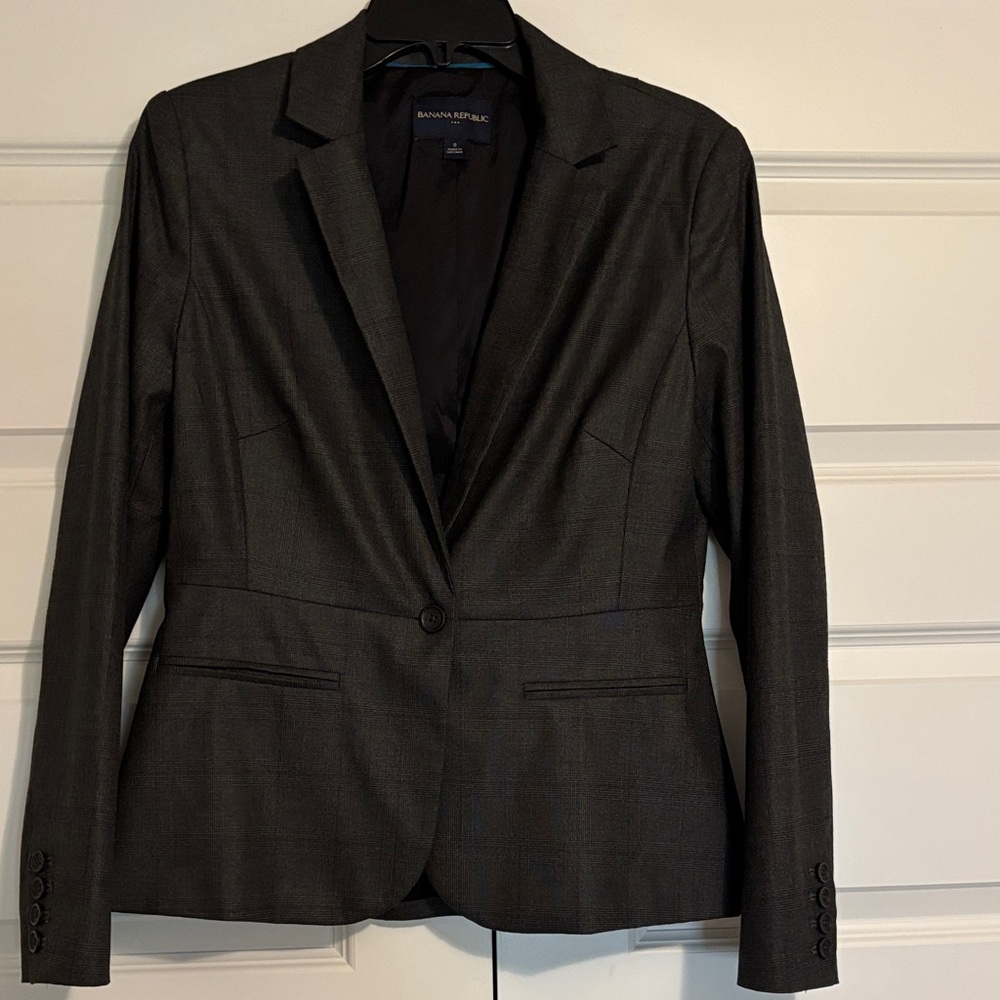 Banana Republic Charcoal Single-Button Blazer
